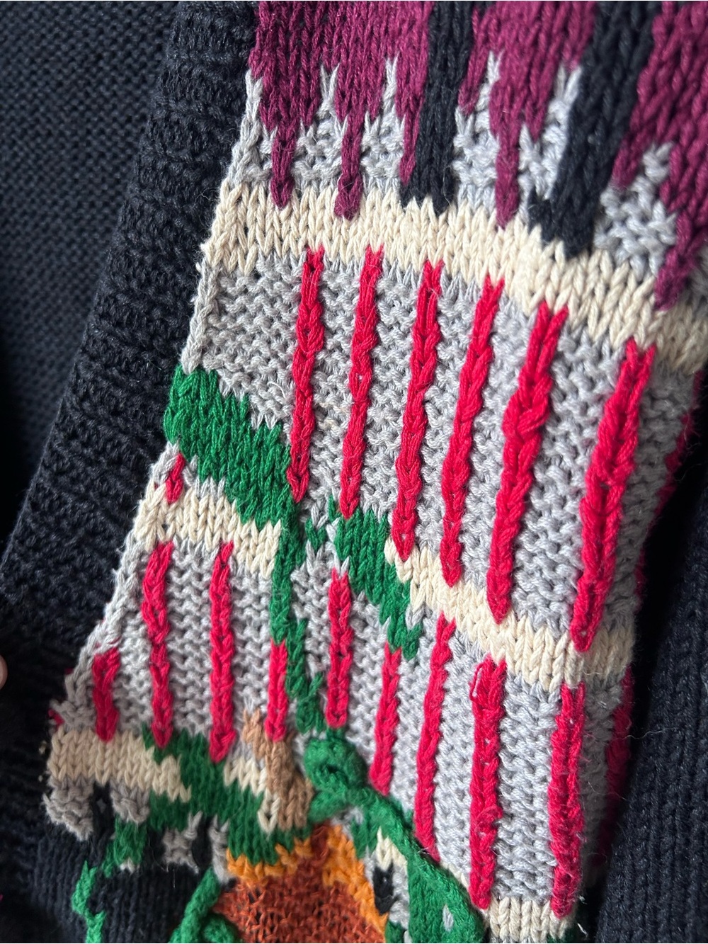 Susan Bristol Black Trick Or Treat Hand-Knit Sweater - Picture 7 of 11